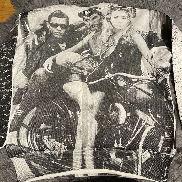 Medium black and white biker people sweatshirt - Picture 3 of 4